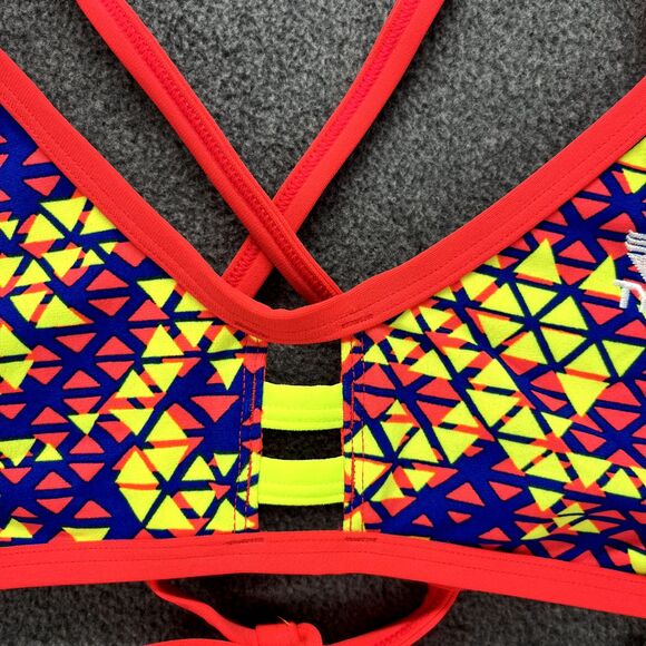 TYR Bikini Top Womens Large 10 12 Red Modena Pacific Tie back Swimwear - Picture 4 of 16